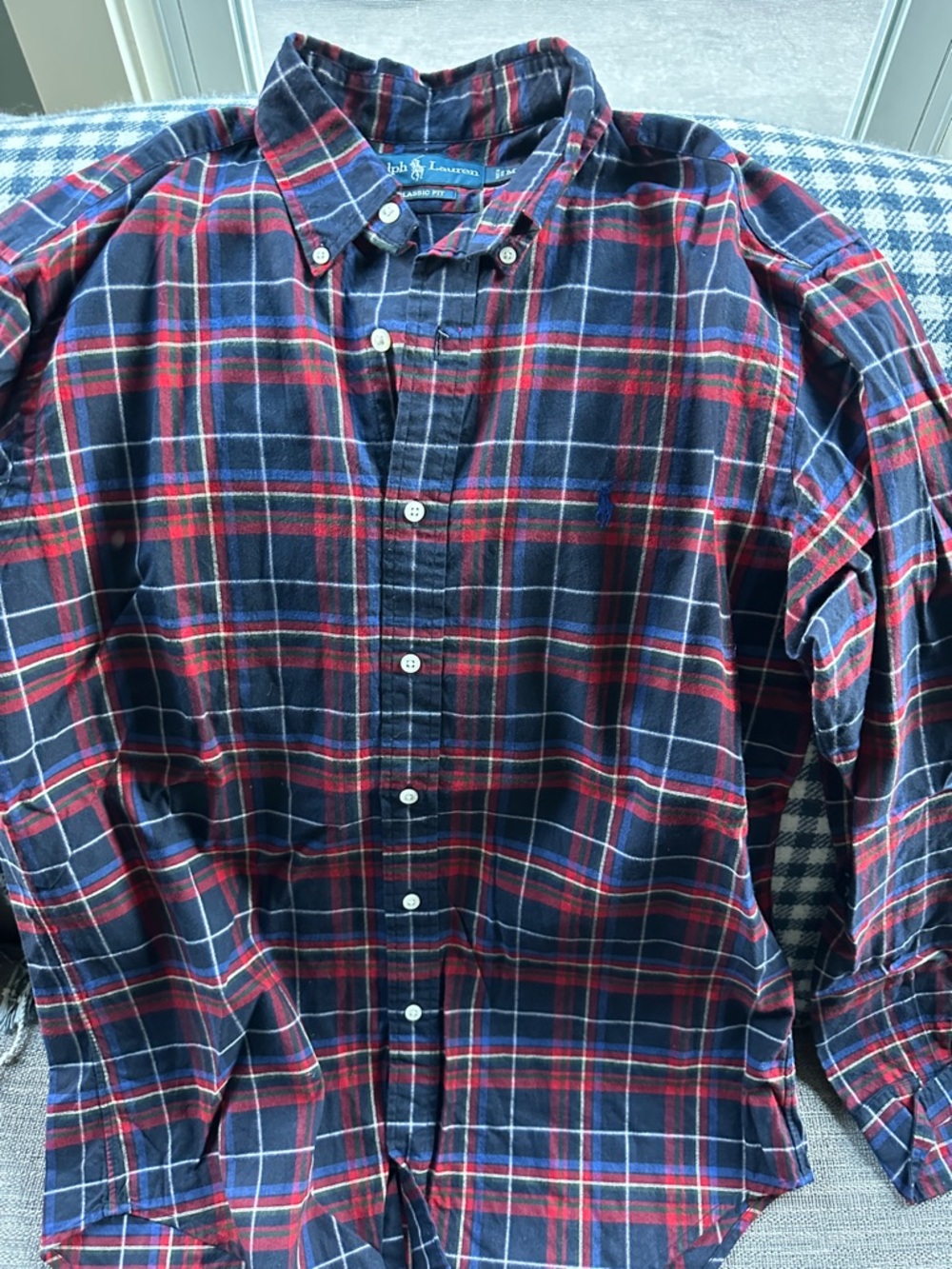 Polo by Ralph Lauren Navy & Red Plaid Button-Down Shirt